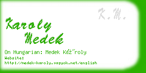 karoly medek business card